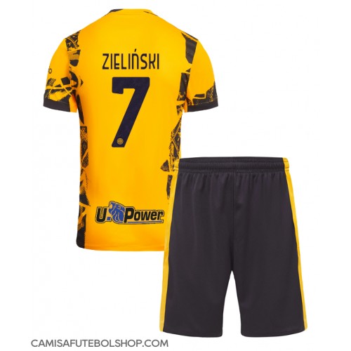 Camisa de time de futebol Inter Milan Piotr Zielinski #7 Replicas 3º Equipamento Infantil 2024-25 Manga Curta (+ Calças curtas)